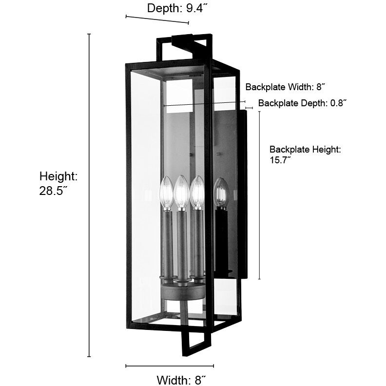 Lamont 3 Light 28.5 inch Textured Black Outdoor Wall Sconce